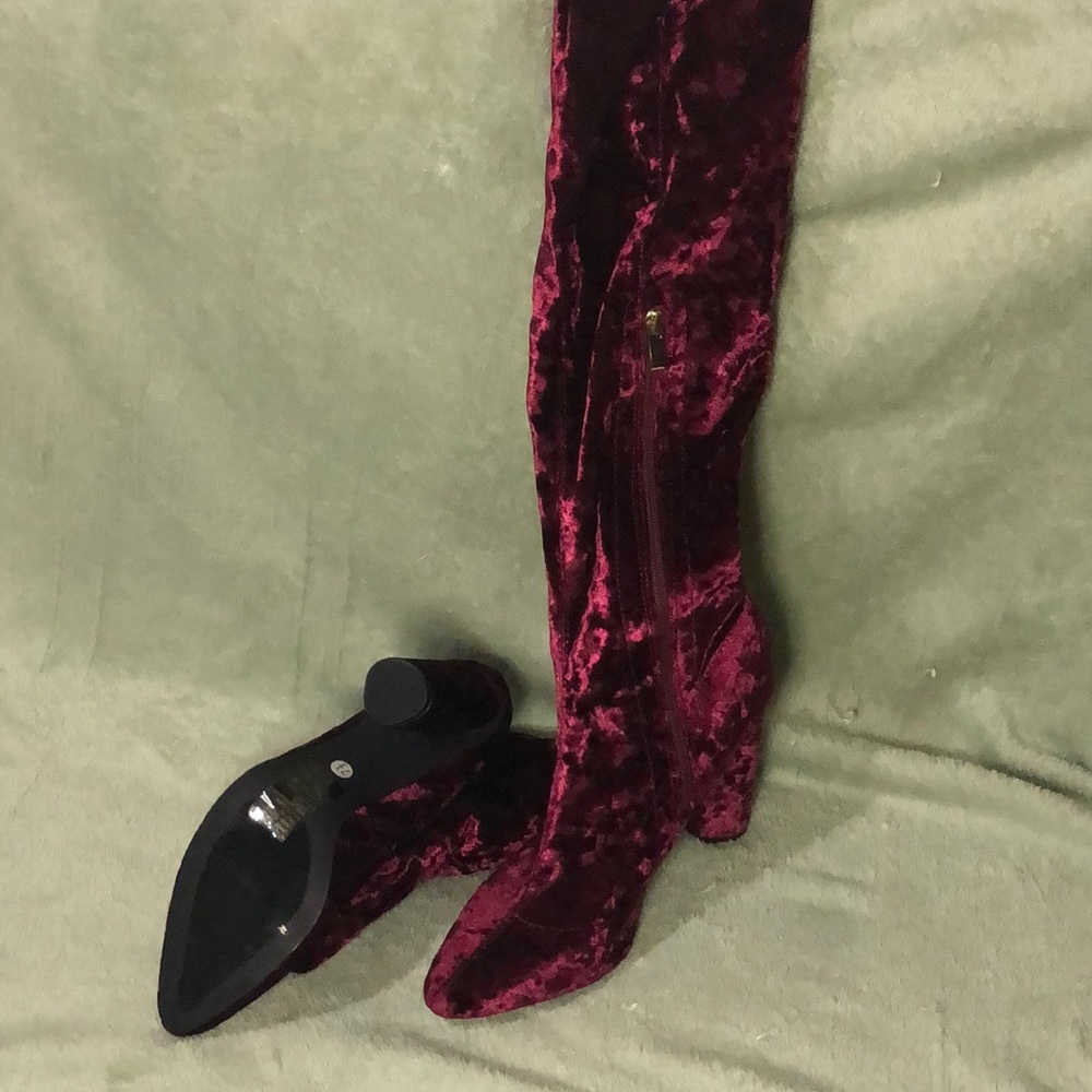 Knee High Velvet Boots